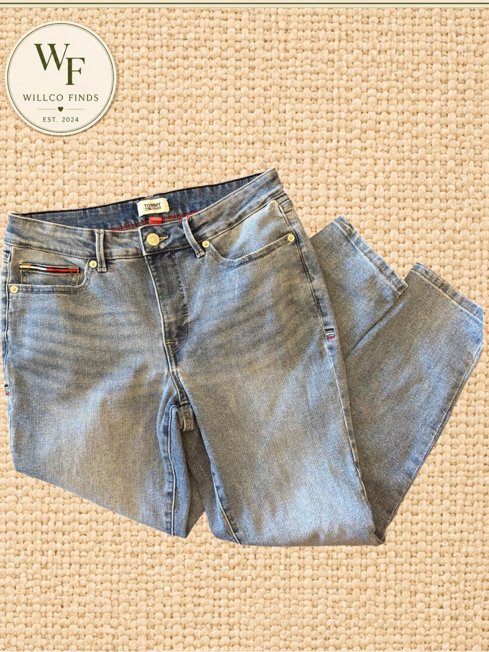 Tommy Jeans Women’s Size 8 W29 Light Wash Ankle Jeans Stretch Denim